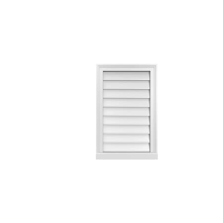 Ekena Millwork Vertical Surface Mount PVC Gable Vent w/ 2"W x 2"H , Brickmould Sill Frame, 18"W x 28"H GVPVE18X2803SN